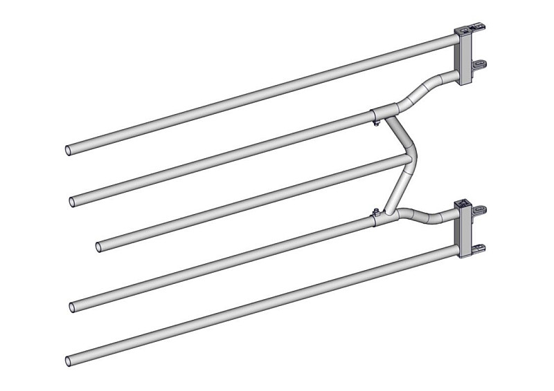 Výsuvný díl stájové 5-trubkové zábrany JOURDAIN EX5 - otvor pro nástěnnou napáječku